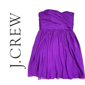 J. Crew Strapless Purple Chiffon Party Dress NWT